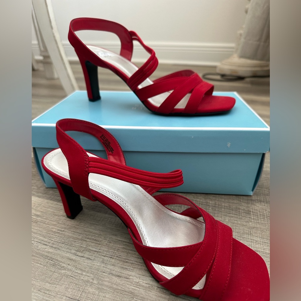 Impo Red Strappy Heels - Picture 2 of 5